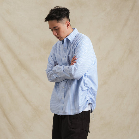 Stripes Sidepull Shirt / Cotton - BL.WH
