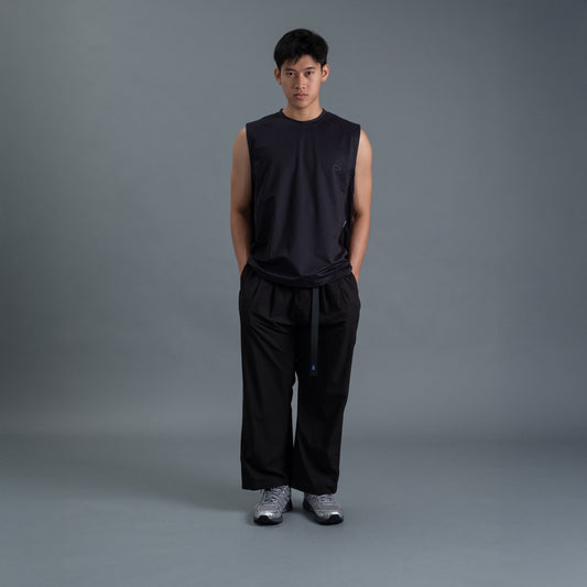 Sleeveless 2-Tone / Cotton - Black