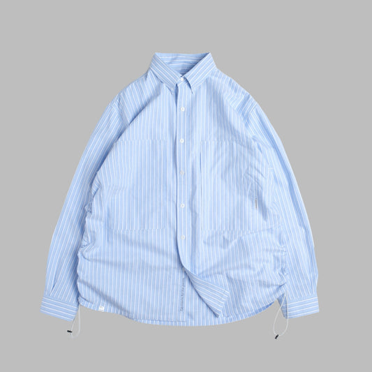 Stripes Sidepull Shirt / Cotton - BL.WH