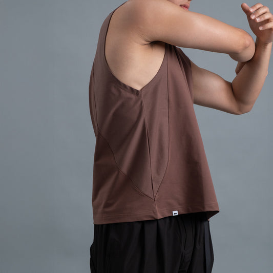 Sleeveless 2-Tone / Cotton - Maroon